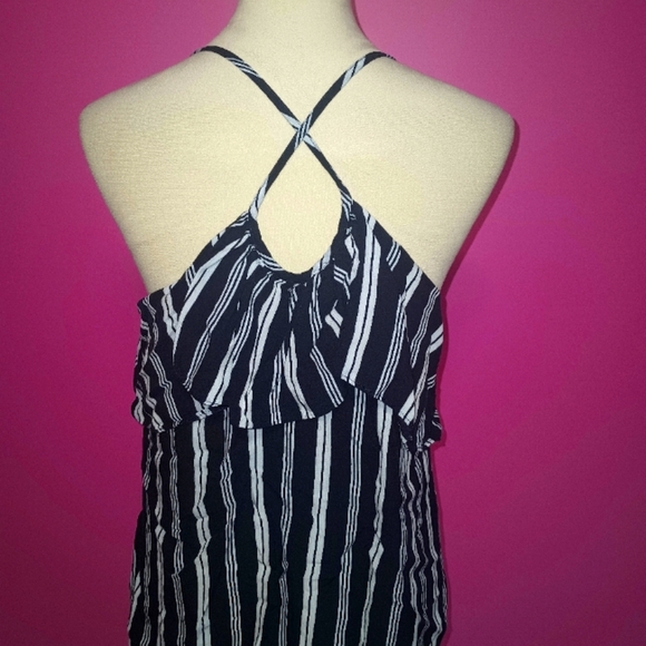 Saks Fifth Avenue ladies Striped Criss Cross Camisole Blouse (Size Large) - Picture 5 of 9